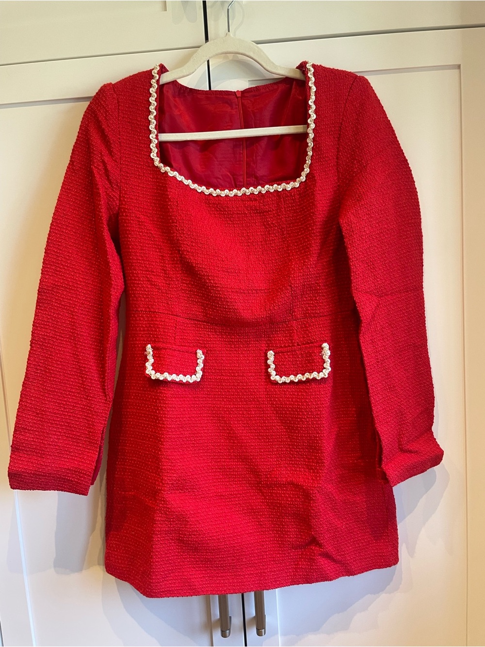 NWOT Square Neck Tweed Mini Dress